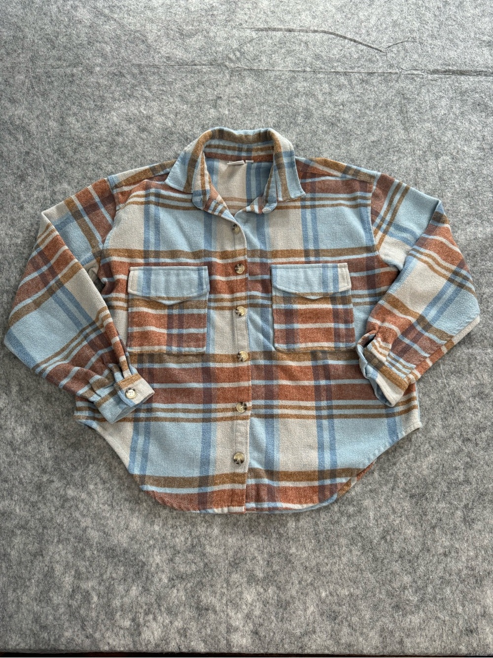 Ford Bronco Blue and Brown Plaid Button Up
